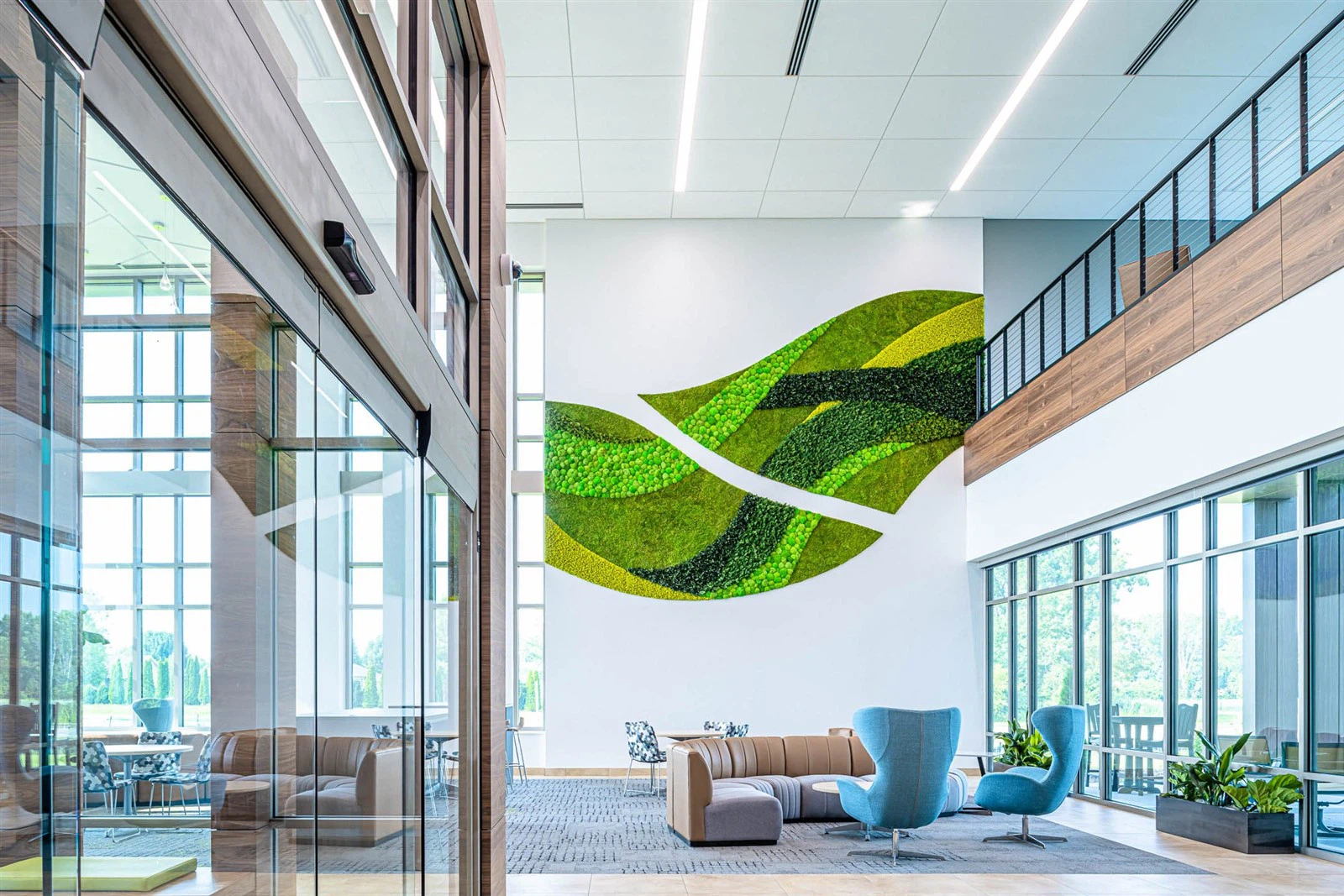 Office building lobby decorated with Artificial Green Walls Office building lobby decorated with Artificial Green Walls